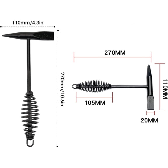 TYHREF-Welding Chipping Hammer with Coil Spring Handle, Cone and Vertical Chisel Welding Chipping Hammer (Hammer)