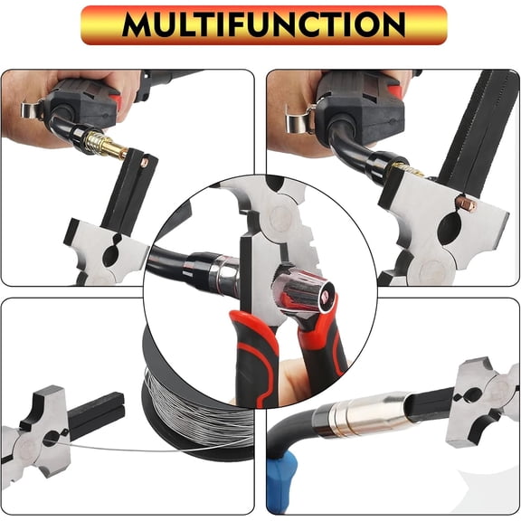 TYHREF-Welding Pliers,8 Inch,Chipping Hammer,Fine & Coarse Files,Hardened Wire Cutter,Tip Jaw, Pipe Jaws,Mig Nozzle Cleaner,Durable Forged Steel