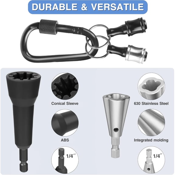 TYHREF-Wire Nut Twister,with 2pcs Bit Holders 1/4" Socket,Hex Shank Screwdriver Bit Holder,Wire Twisting Tool,Wire Nut Twister for Electrical Power Drill,Wire Twister for Quick Twisting Cable