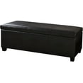 thumbnail image 1 of TYJDFN Storage Ottoman, 47 Inch Bench Bedroom Bench with Safety Close Hinge, Extra Long Ottoman with Storage for Living Room, Entryway, Hallway, Foot Rest, Support 300lbs -Black/ Faux Leather, 1 of 17