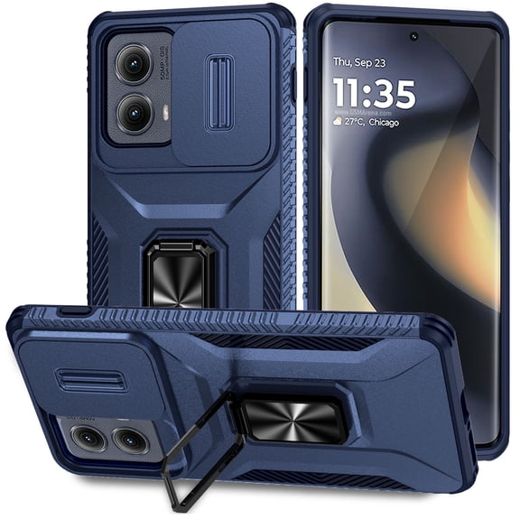 TYJKeJi Case with Holder Stander Kickstand Drop Resistant Shockproof Case For Motorola Edge 2024 For Moto Edge 2024