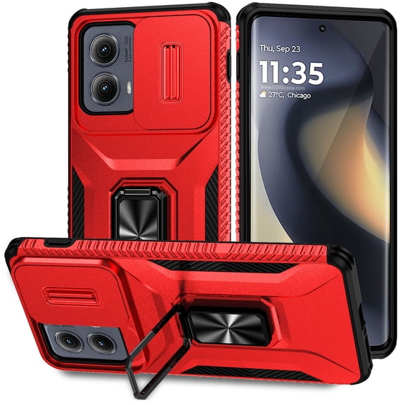 TYJKeJi Case with Holder Stander Kickstand Drop Resistant Shockproof Case For Motorola Edge 2024 For Moto Edge 2024