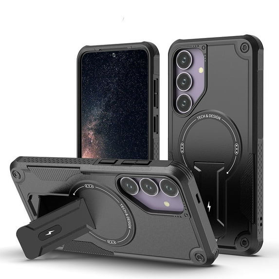 TYJKeJi Case with Holder Stander Kickstand Drop Resistant Shockproof Case For Samsung Galaxy S24 (6.2inch)