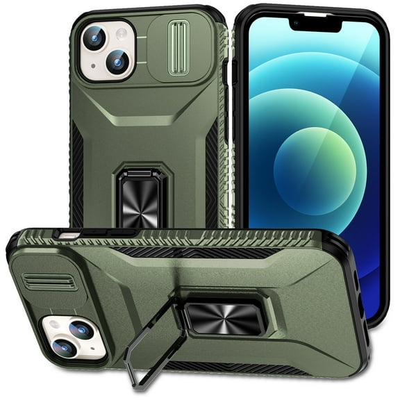TYJKeJi Case with Holder Stander Kickstand Drop Resistant Shockproof Case For iPhone 15 (6.1inch)