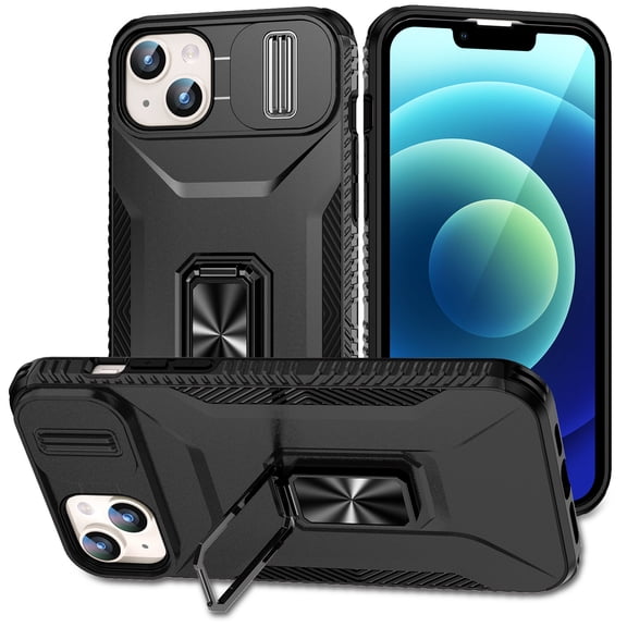 TYJKeJi Case with Holder Stander Kickstand Drop Resistant Shockproof Case For iPhone 15 Plus