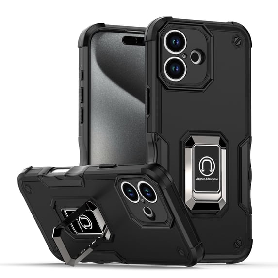 TYJKeJi Case with Holder Stander Kickstand Drop Resistant Shockproof Case For iPhone 16 (6.1inch)