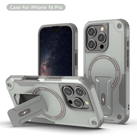 TYJKeJi Case with Holder Stander Kickstand Drop Resistant Shockproof Case For iPhone 16 Pro (6.3inch)