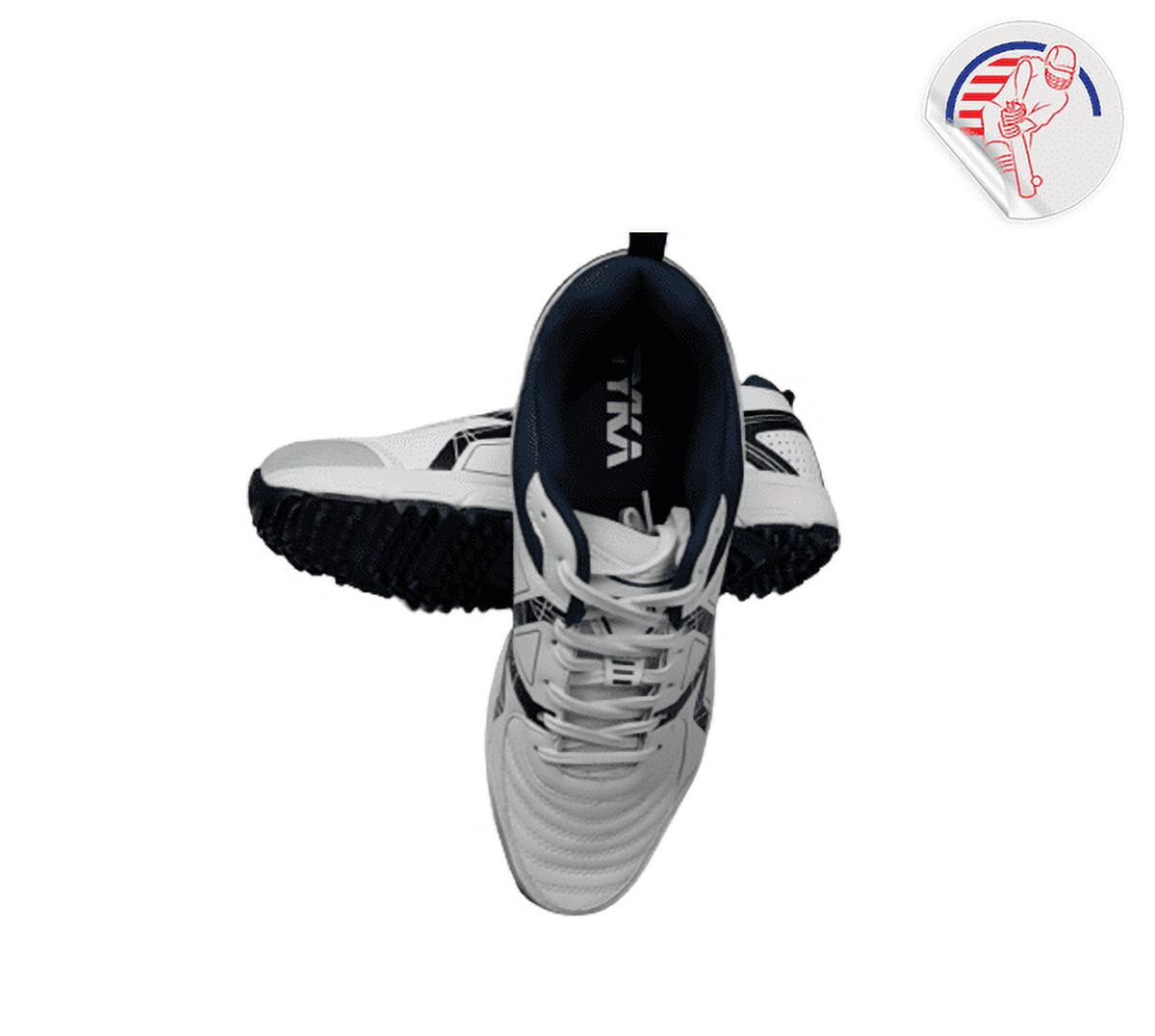 TYKA STUNNER Cricket Shoes White/Navy (2022) Togo Ubuy