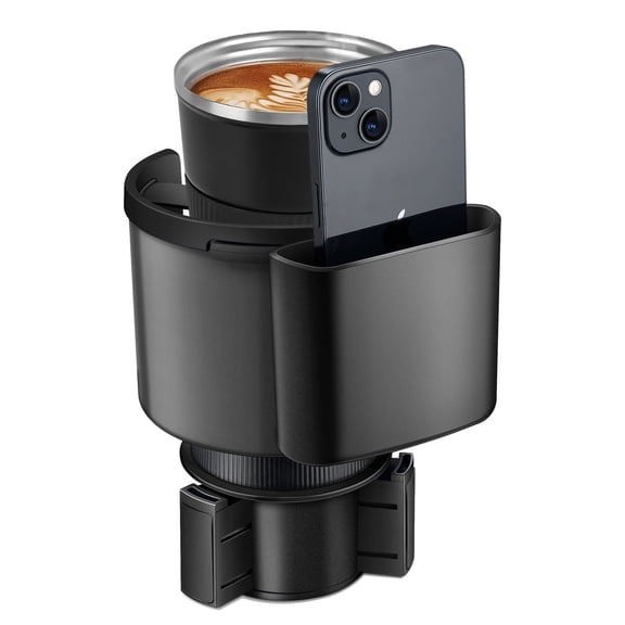 TYKOR Car Cup Holder Expander Adapter Insert with Adjustable Base-Black