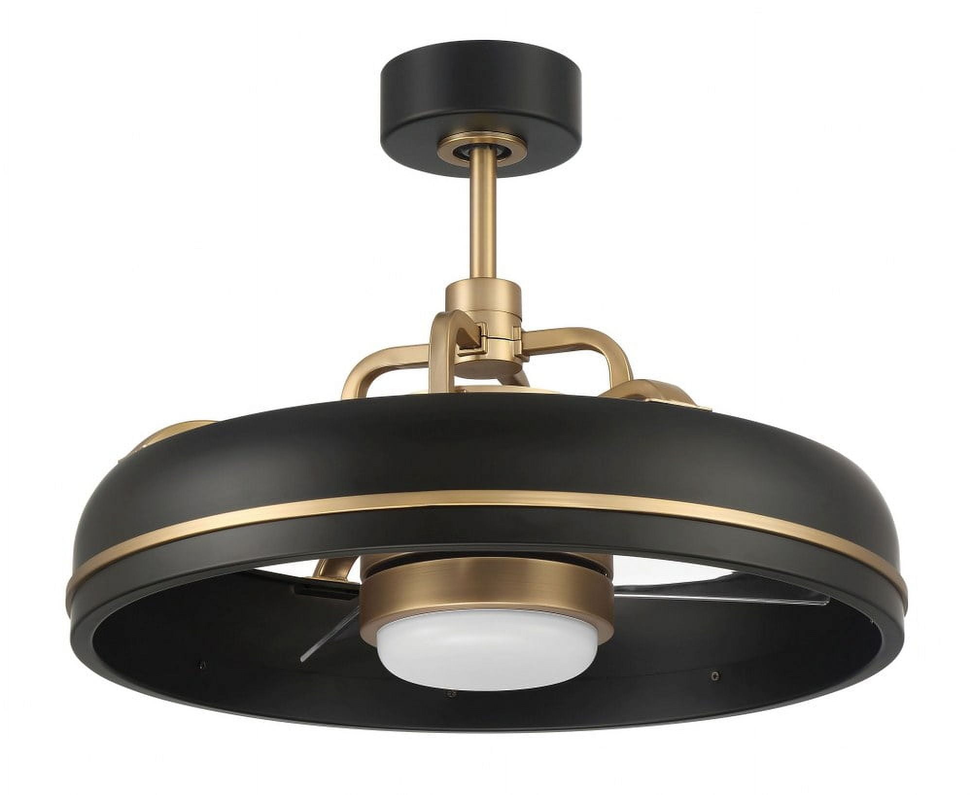 Taylor 20'' Flat Black and Satin Brass Ceiling Fan with LED Light and Remote