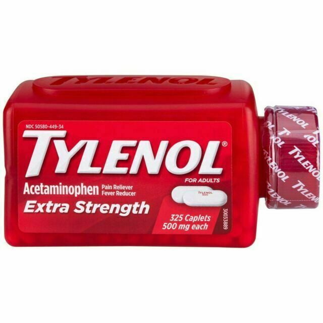 TYLENOL Extra Acetaminophen Caffeine Pain Reliever 325 Caplets