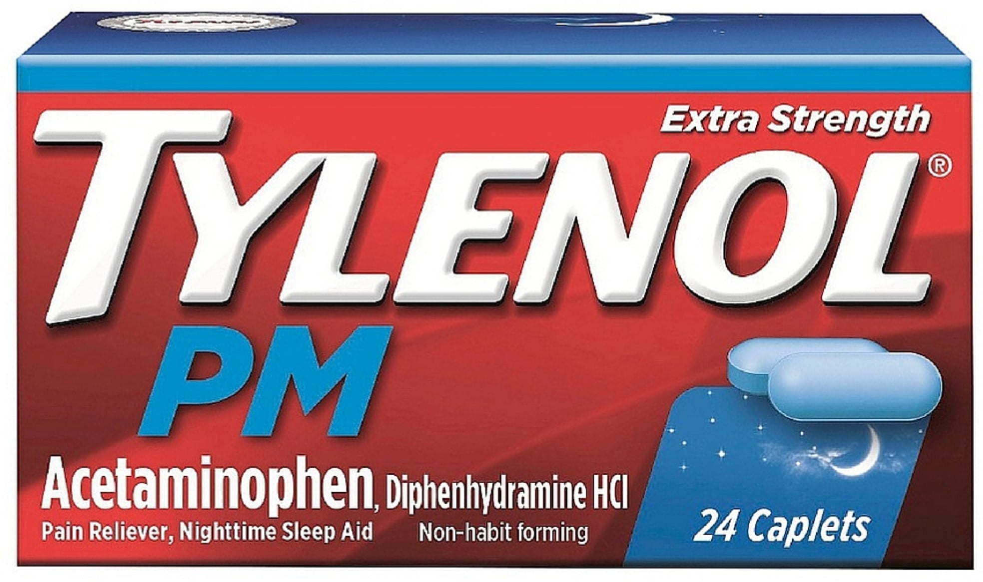 TYLENOL Extra Strength PM Caplets 24 ea (Pack of 4)