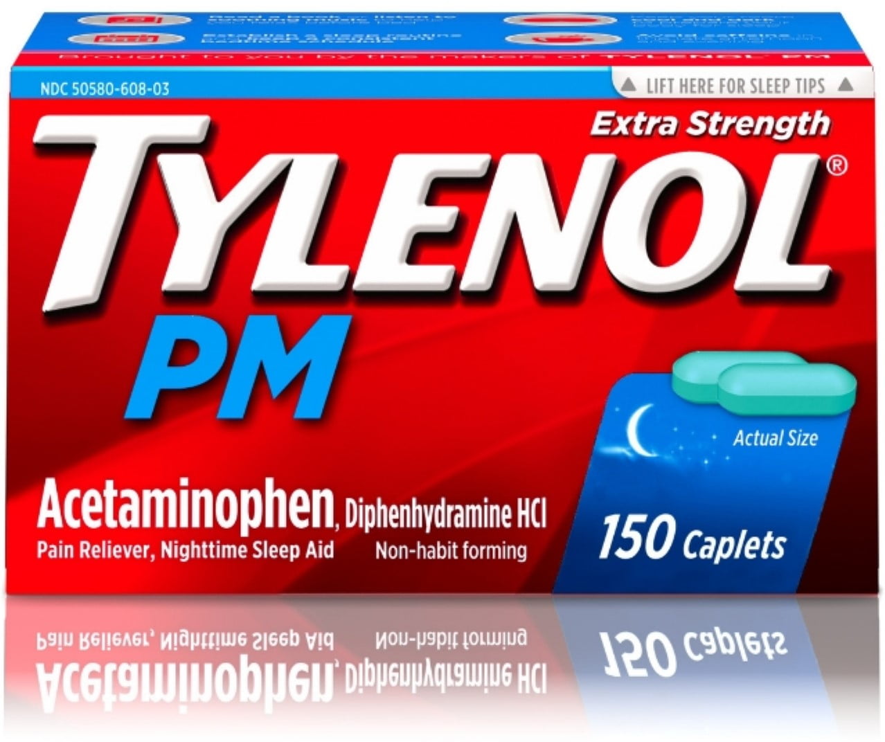 TYLENOL PM Extra Strength Caplets 150 ea (Pack of 6)