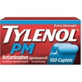 thumbnail image 1 of TYLENOL PM Extra Strength Pain Reliever/Nighttime Sleep Aid Caplets 100 ea (Pack of 2), 1 of 8