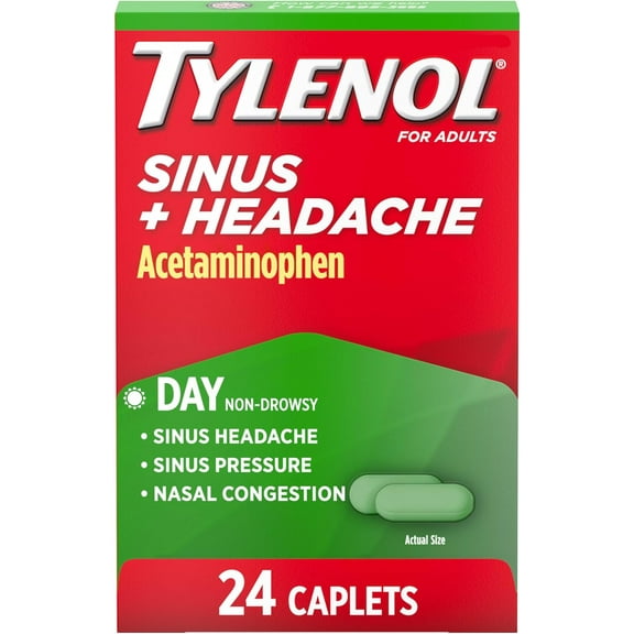 TYLENOL Sinus Congestion & Pain Caplets Daytime 24 Caplets (Pack of 6)