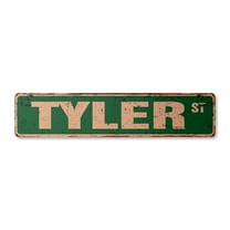 TYLER Vintage Plastic Street Sign Childrens Name Room Sign | Indoor/Outdoor |  18" Wide