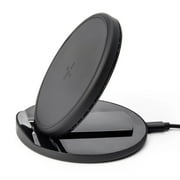 TYLT Crest | 10W Convertible Fast Wireless Charging Pad Compatible with Samsung, Apple, AirPods, and other Android Qi Devices, Portable Phone Charger Stand | White