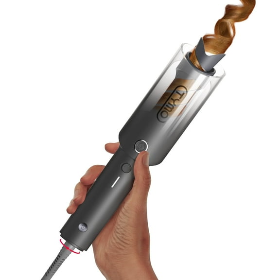 TYMO CURLPRO Automatic Curling Iron, Rotating Curling Wand for Lasting Beach Waves, 500M Ionic, Dual Voltage & Lightweight, 1 inch, Black Fade