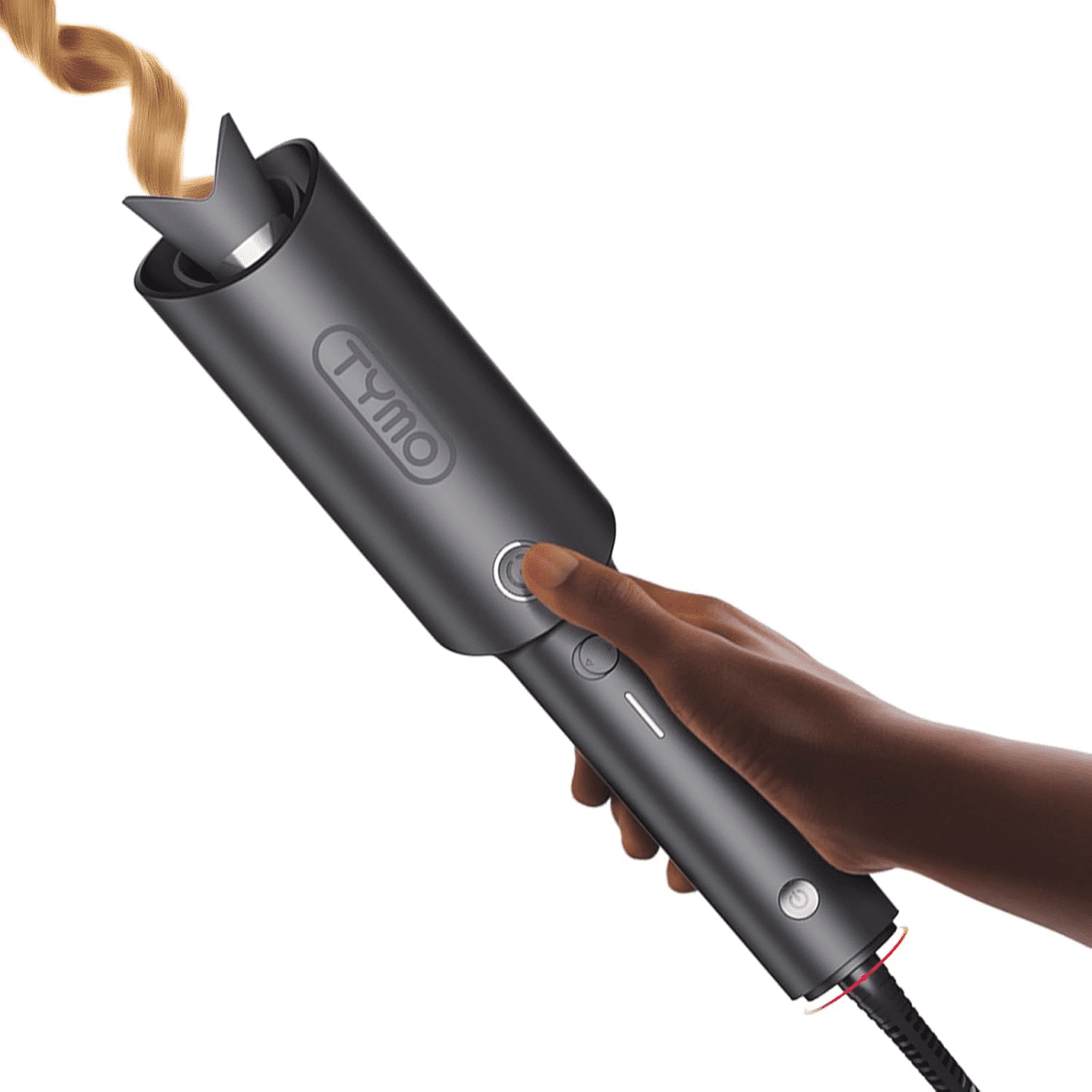 TYMO CURLPRO Automatic Curling Iron, Rotating Hair Curler for Lasting Beach Waves, 500M Ionic, Dual Voltage & Lightweight, 1 inch, Gray
