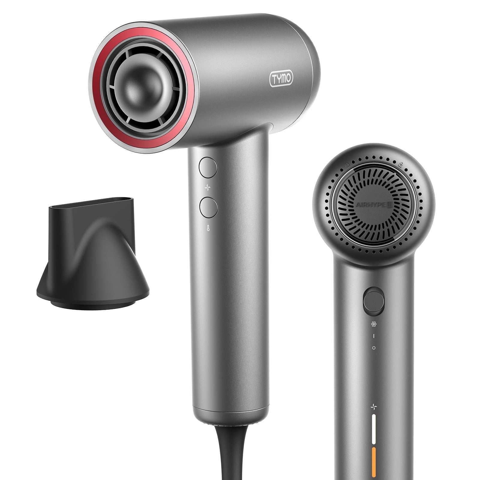 TYMO Ionic Hair Dryer, Professional 1500W High Speed for Fast Drying, Lightweight Blow Dryer with Low Noise, 4 Temps & 3 Speeds, Silver