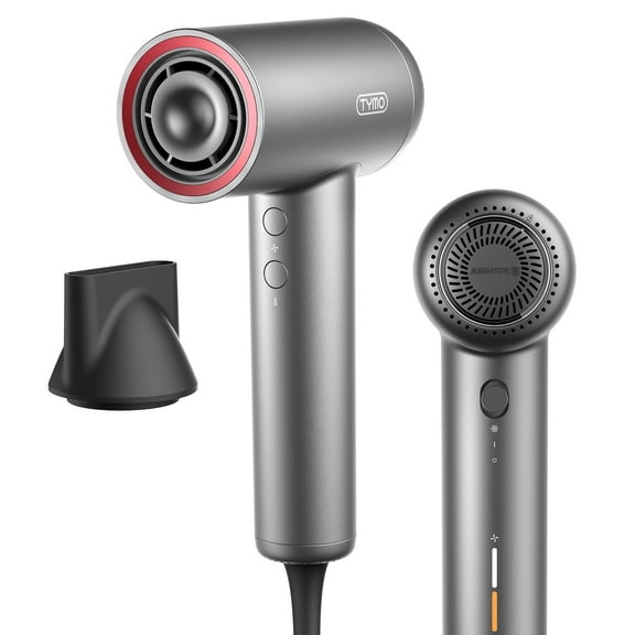 TYMO Ionic Hair Dryer, Professional 1500W High Speed for Fast Drying, Lightweight Blow Dryer with Low Noise, 4 Temps & 3 Speeds, Silver