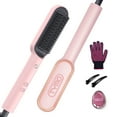 thumbnail image 1 of TYMO Ring Hair Straightener Brush, Hair Straightening Iron with Built-in Comb, Anti-Scald & Dual Voltage, Pink, 1 of 8