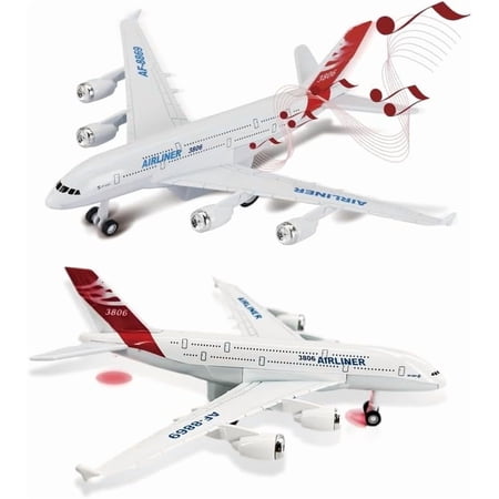 TYMZDYN 1Pcs Airplane Toy Plane Die Cast Metal Pull Back Model Plane Toy Airlines with Lights and Sounds for Kids Toddlers Boys and Girls Age 3-12+ Birthday Gift (Airlines AF-8869)