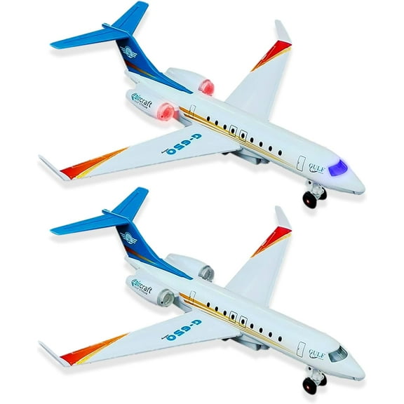 TYMZDYN 1Pcs Model Airplane Single Airlines Die-Cast Plane Alloy Metal Aircraft Pull Back Toy Plane G650 with Lights and Sounds for Kids