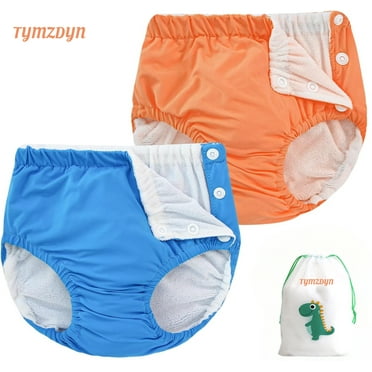 TYMZDYN 2 Packs Baby Reusable Swim Diapers Soft and Silky Toddler Swim Diaper Washable Baby Swim Diaper 3T Baby Swim Trunks Swimming Diapers Size 3 Waterproof Diapers for Swimming Boys and Girls