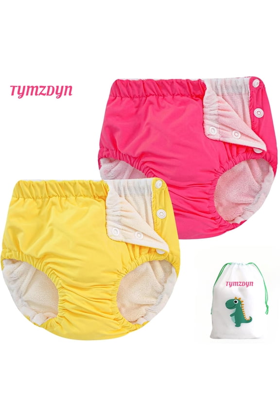 2 Packs Baby Reusable Swim Diapers Soft and Silky Toddler Swim Diaper Washable Baby Swim Diaper 3T Baby Swim Trunks Swimming Diapers Size 3 Waterproof Diapers for Swimming Boys and Girls