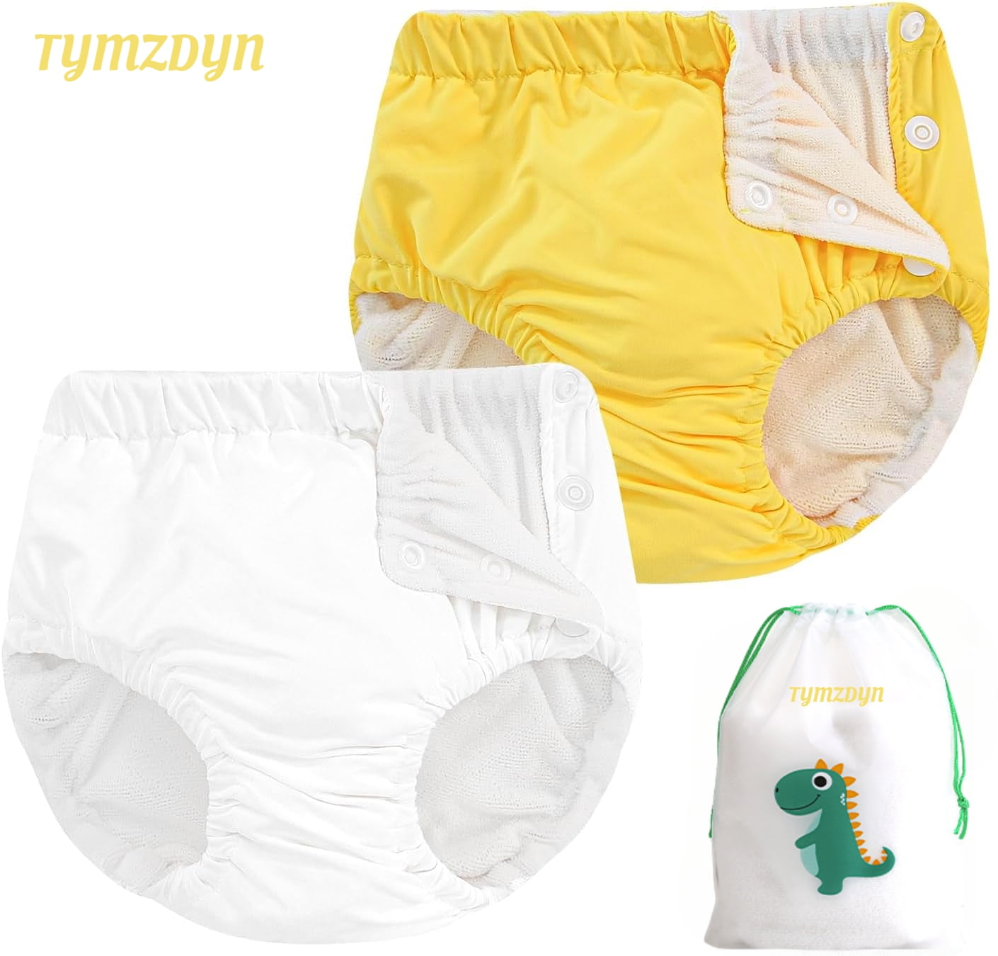 TYMZDYN 2 Packs Baby Reusable Swim Diapers Soft and Silky Toddler Swim Diaper Washable Baby Swim Diaper 3T Baby Swim Trunks Swimming Diapers Size 3 Waterproof Diapers for Swimming Boys and Girls