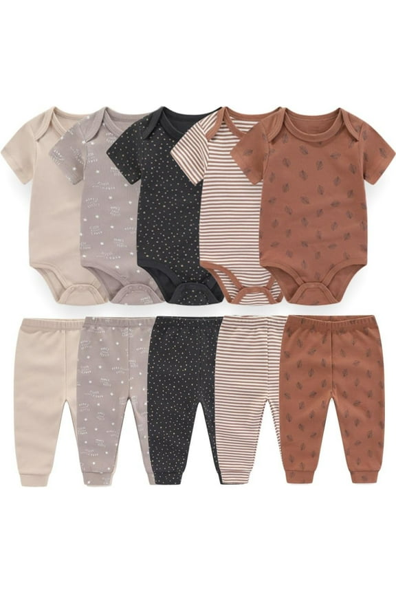 Baby Layette Set Baby Boys' 10-Piece Bodysuits Pants Set Toddler Girl Boy Unisex Baby Gift Sets