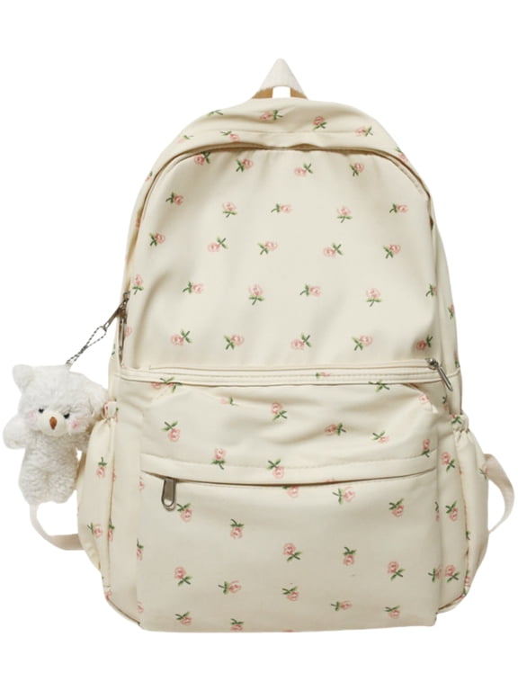 Cute Backpack Floral Backpack for School Coquette Aesthetic Backpack Rucksack for Women Girls Back to School Supplies Coquette School Bag