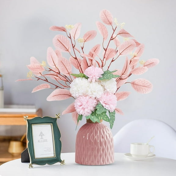 TYMZDYN Fake Artificial Flowers Bouquet for Decoration, Silk Floral Arrangements Faux Flowers Plant Wedding Bride Bouquets Tables Centerpieces for Rustic Home Decor Indoor Vase Floral Table Decor