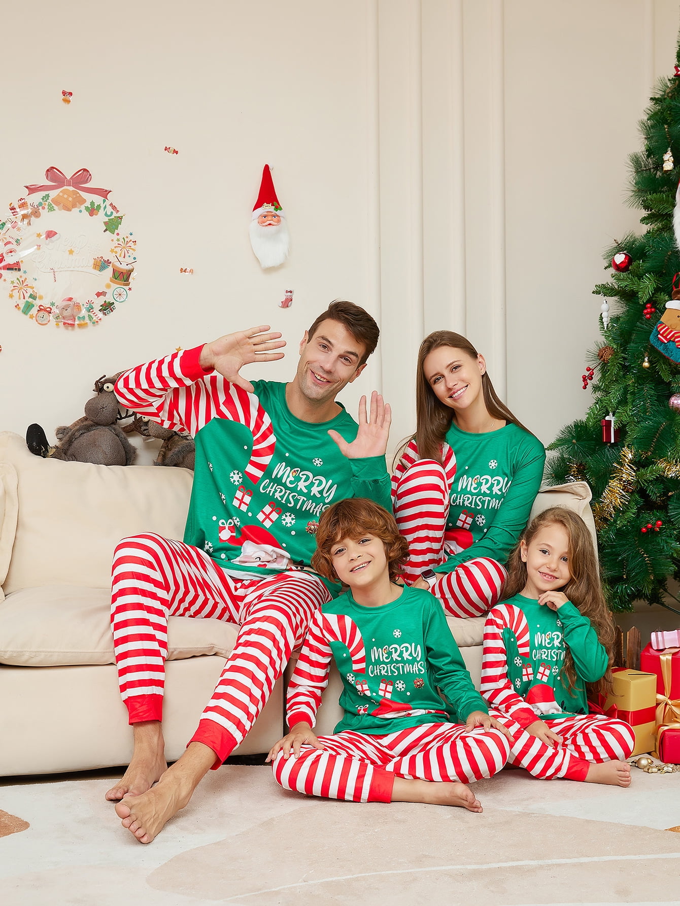 TYMZDYN Family Christmas Pajamas Matching Pajamas for Family, Xmas PJs ...