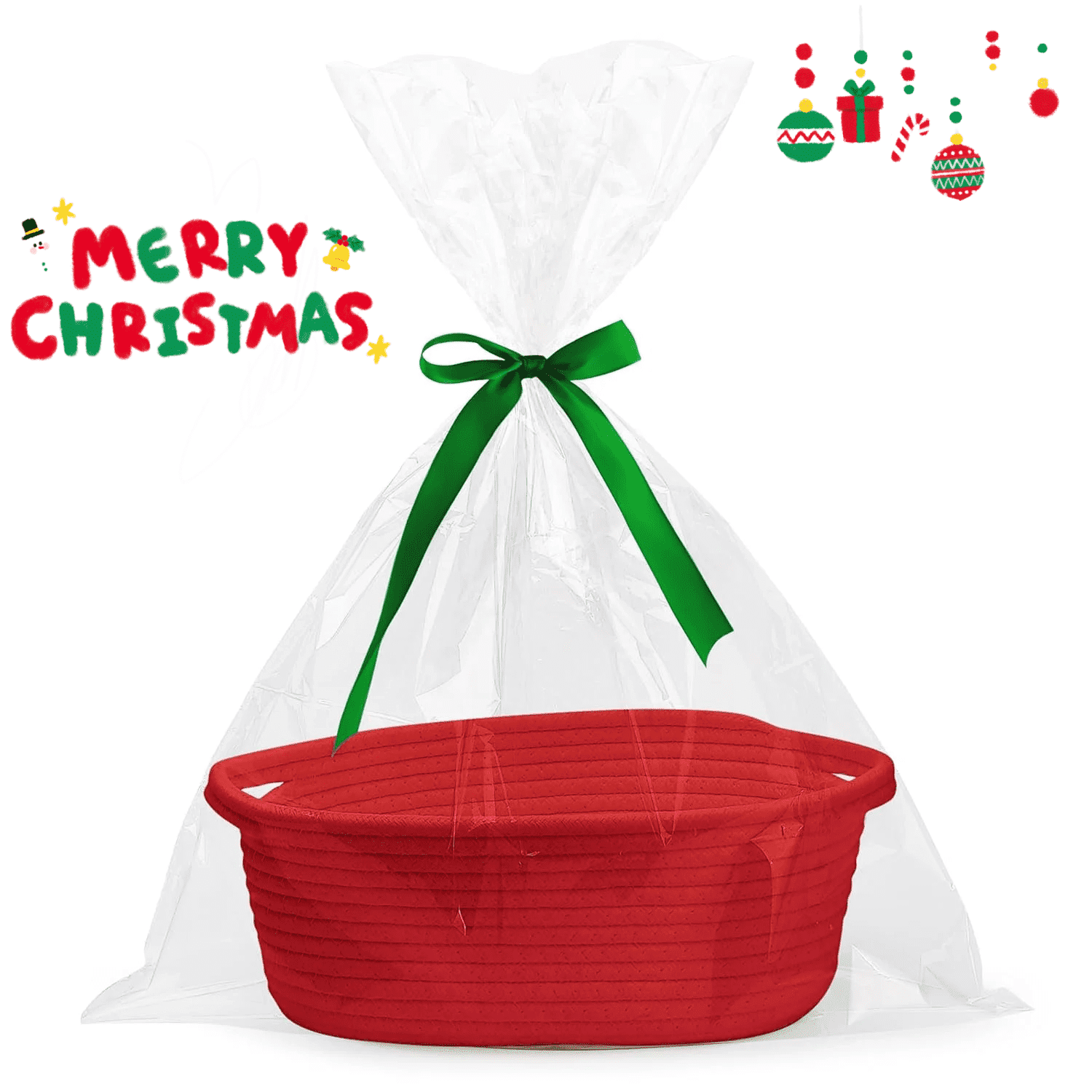TYMZDYN Small Woven Basket with Gift Bags and Ribbons Sturdy Baskets ...