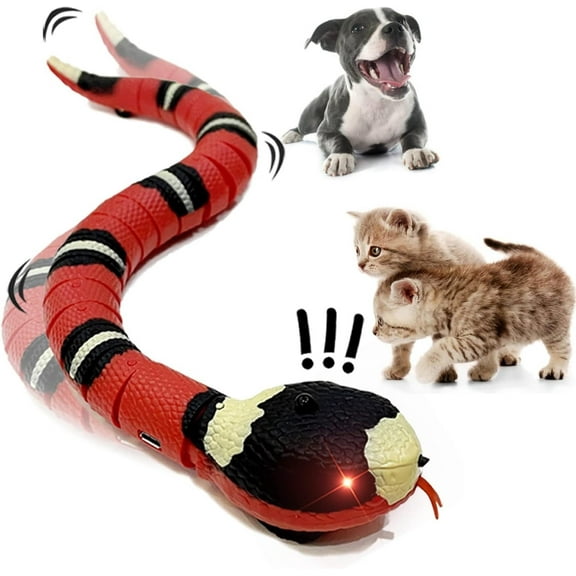 TYMZDYN Snake Cat Toy for Cats, Smart Sensing Snake Rechargeable, Automatically Sense Obstacles and Escape, Realistic S-Shaped Moving Electro-Sensing Cat Snake Toy, Interactive Toys for Cats