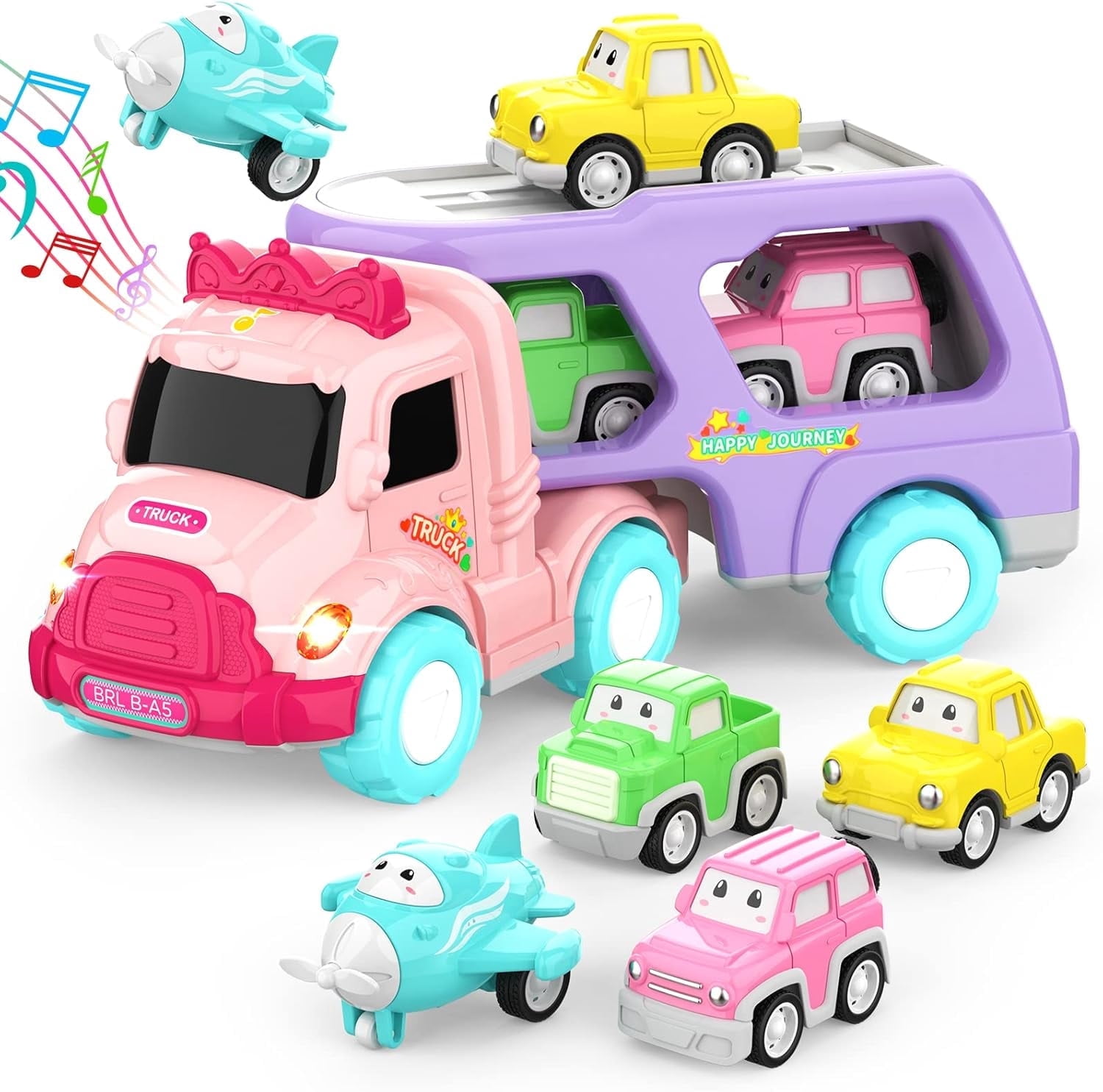 TYMZDYN Toys for 1 2 3 Year Old Girl, 5-in-1 Carrier Truck for Toddler ...