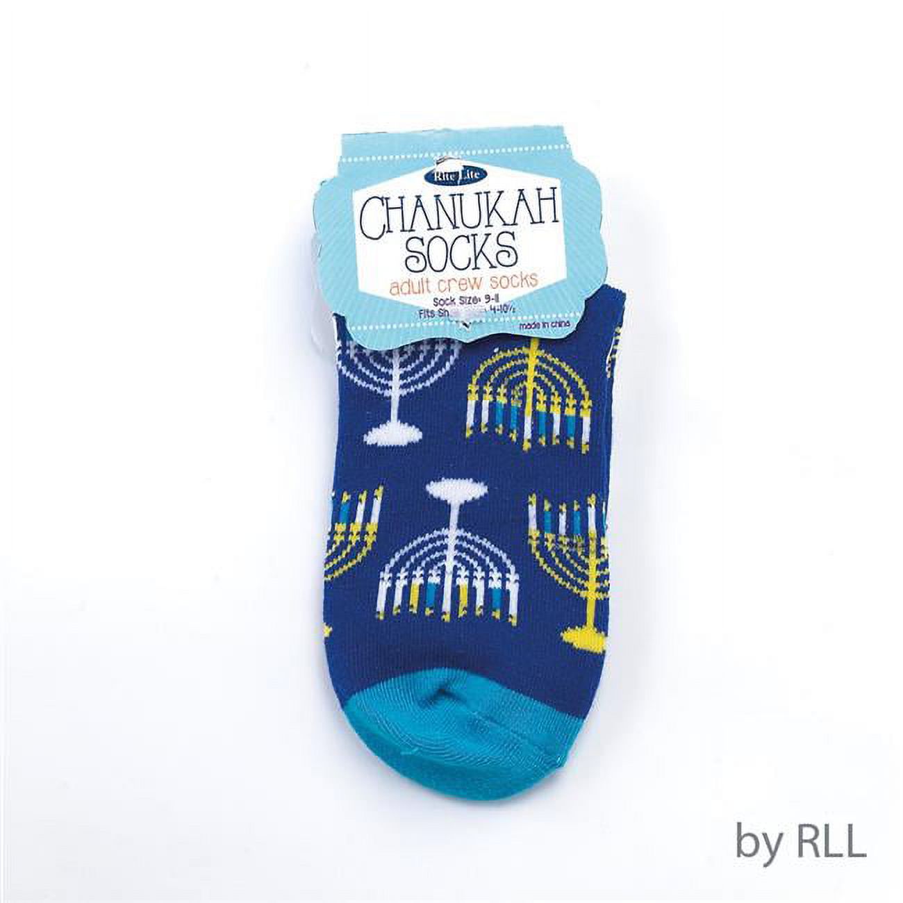 TYN-SOCK-C1 Chanukah Dreidel Carded Design Crew Kids Socks - Pack of 6 - image 1 of 1