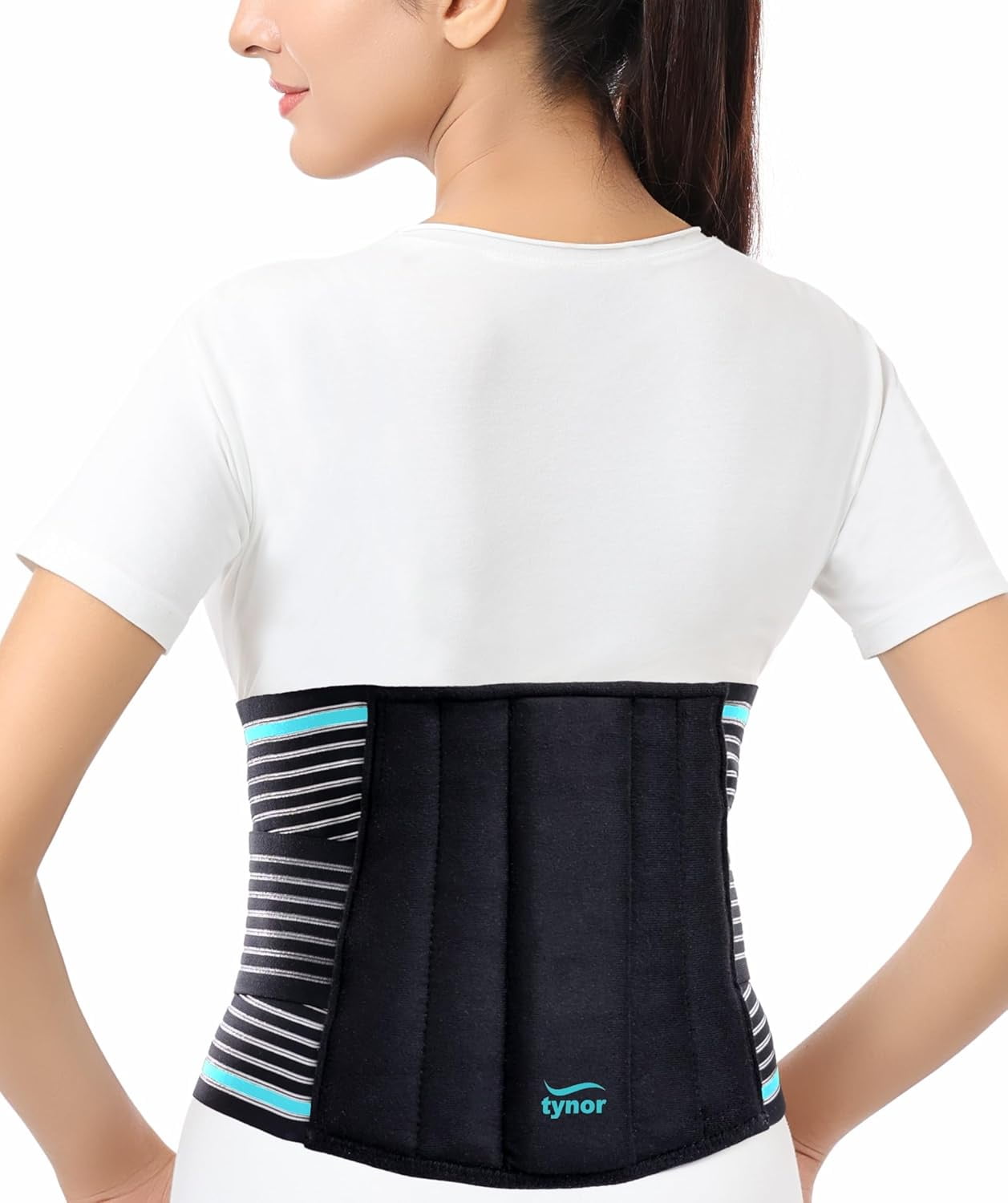 TYNOR Back Brace for Lower Back Pain - Back Support Belt for Women & Men - Breathable Design With Lumbar Support Pad - Lumbo Sacral Belt for Lower Back Pain - Black, XL , 1 Unit