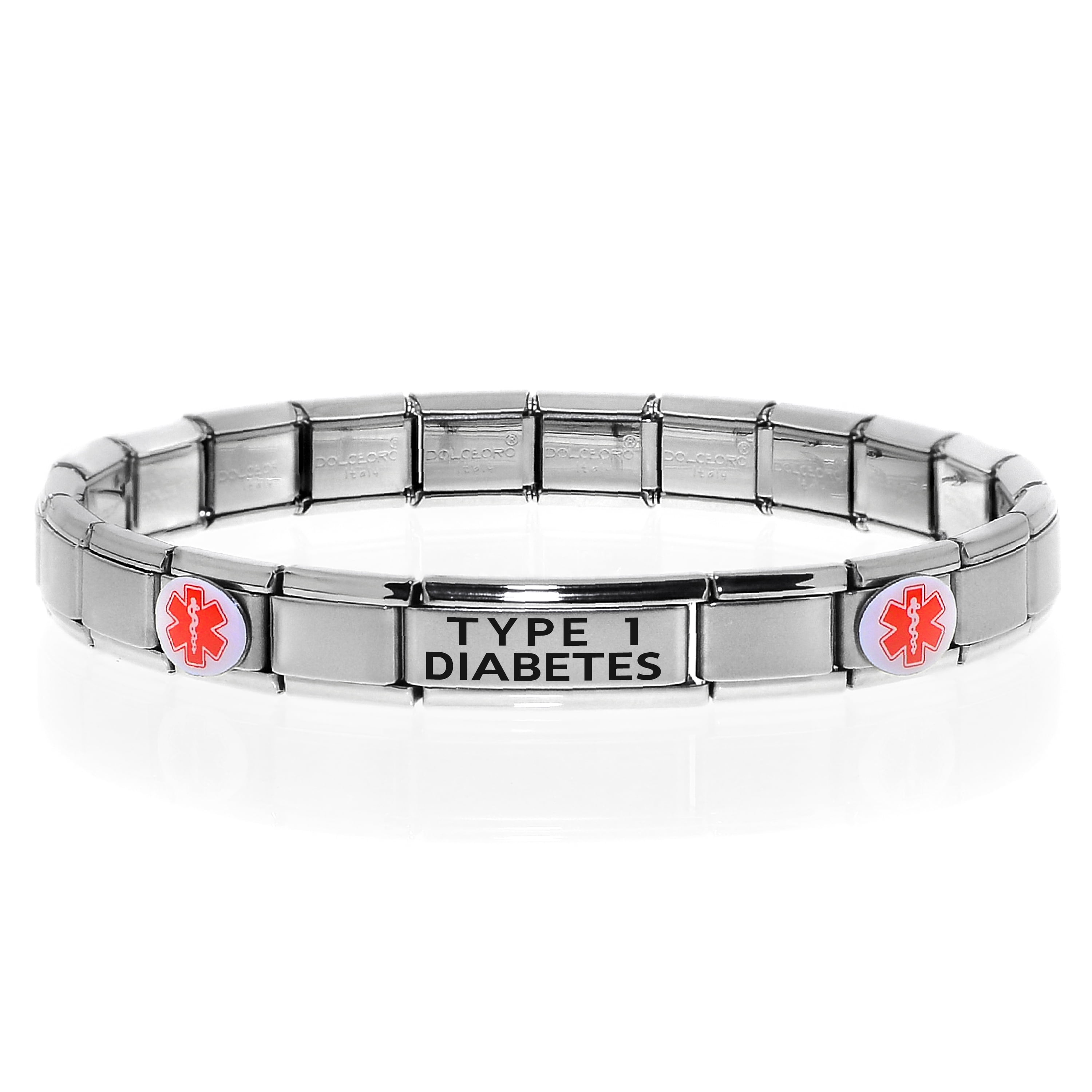 Medical Alert ID Bracelet On Eliquis Medication Modular Charm Style Size Option G Adult Unisex Silver