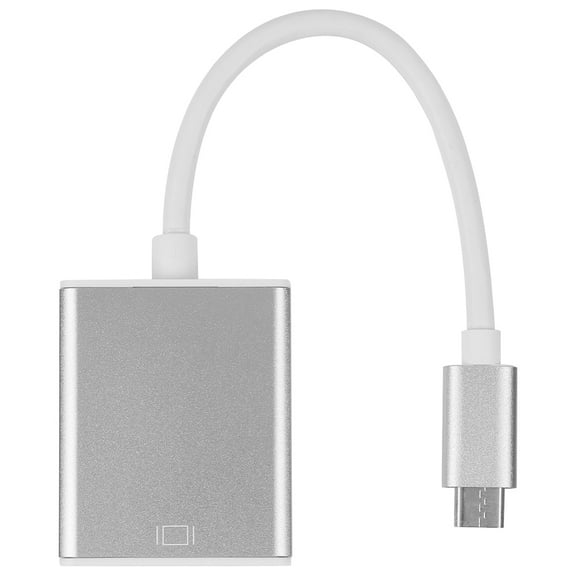 TYPE-C to VGA Converter Cable for Notebooks with a USB 3.1 Type C Port (Silver)