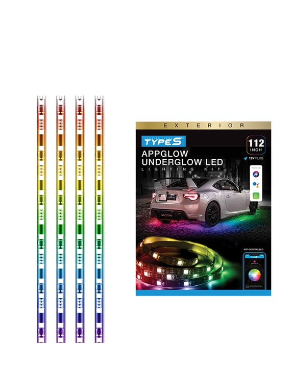 Appglow Multicolor Underglow LED Kit, CarPlay Siri & Google Voice Control, 112 inches