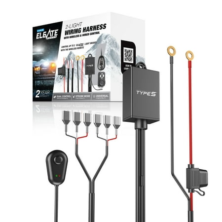 TYPE S - Elevate 2-Light Output Wiring Harness - Wireless Remote or Wired Control Options, Dual Mode Control, Strobe Mode, Universal, 12V price history and forecast - TYPE S LM534402