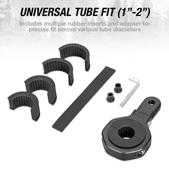 TYPE S Universal Tube Clamp Mount, No-Drill Bracket for 1 to 2 Tubes, Black, 1 Piece