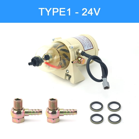 TYPE1 Wired 24V-Oil Water Separator Assembly with Heating Wire, 500FG, FH, Turbine, Diesel Engine, Racor Filter, Marine Boat, Truck, 2010PM