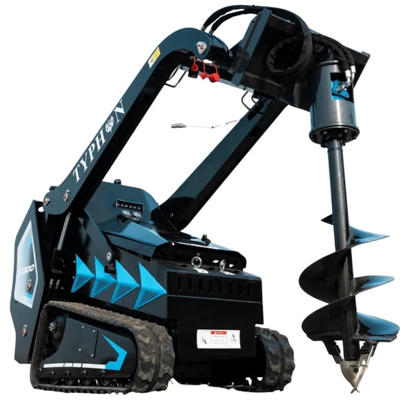 TYPHON 200mm Hydraulic Auger Attachment for STOMP X1300 & STOMP 509 Mini Skid Steer Loaders