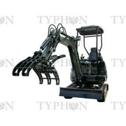 TYPHON Compact Grapple Attachment for 2 3 Ton TERROR XXV Mini Excavator | Wide-Opening Wood Grab