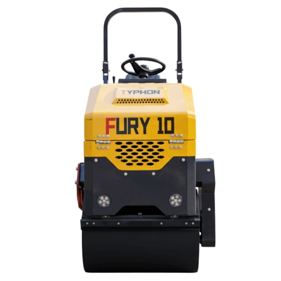 TYPHON FURY 10 Mini Road Roller, 1 Ton Hydraulic Vibratory Asphalt Compactor with 13.5 Horse Power Briggs & Stratton Gas Engine