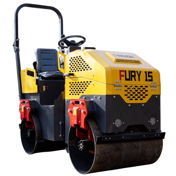 TYPHON FURY 15 Mini Road Roller 1.5 Ton, 13.5HP Briggs & Stratton Gas Engine, Hydraulic Steering Asphalt Compactor